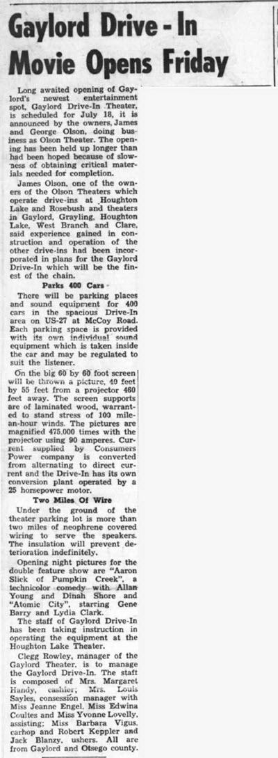 Sky-Hi Drive-In Theatre - July 7 1952 (newer photo)